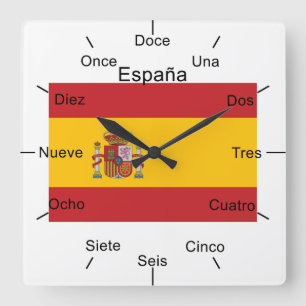スペインのな柱時計 スクエア壁時計