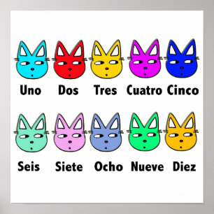 スペインのな猫のカウント ポスター
