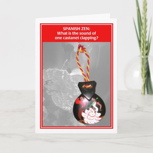 スペインのな禅1つのカスタネットのおもしろいなバースデー・カード カード (正面)