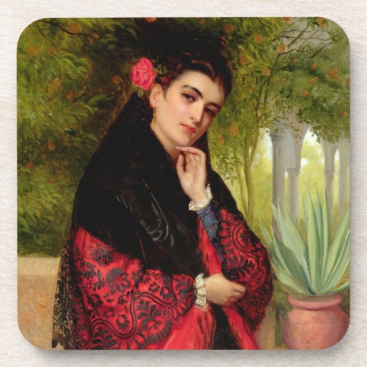 スペインのな美しい1872年(キャンバスの油) コースター (正面)
