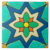 スペインのな花の陶磁器の写真のタイル タイル (正面)