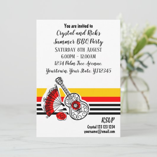 スペインのな記念品のクラシックのストライプの前部文字 招待状 (スタンド正面)