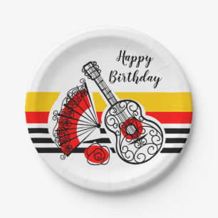 スペインのな記念品のクラシックのストライプの誕生日 ペーパープレート