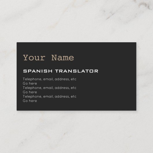 スペインのな訳者または通訳の名刺 名刺 (裏面)