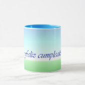 スペインのな誕生日の青緑の信号器のマグ マグカップ (中央)