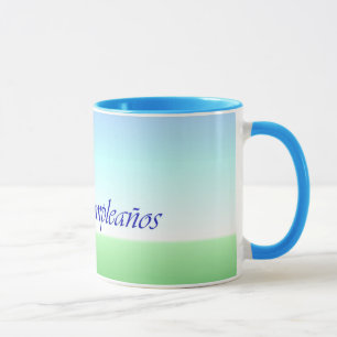スペインのな誕生日の青緑の信号器のマグ マグカップ