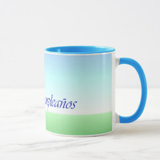スペインのな誕生日の青緑の信号器のマグ マグカップ