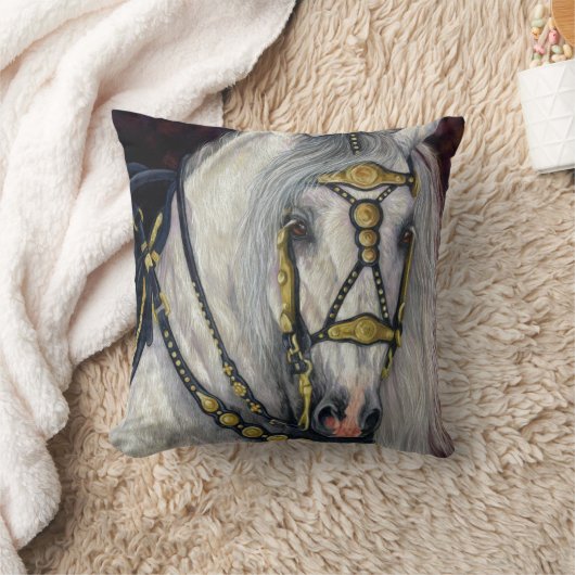 スペインのな金デザイナー馬の枕 クッション (ブランケット)