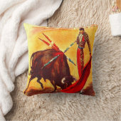 スペインのな闘牛ポスターヴィンテージの郵便はがきの芸術 クッション (ブランケット)