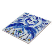 スペインのな青及び白い鳥の陶磁器の写真のタイル タイル (側面)