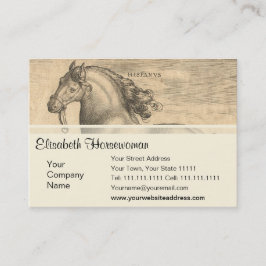 スペインのな馬のエレガントで旧式な版木、銅版、版画 名刺