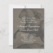 スペインのな馬のエレガントで旧式な版木、銅版、版画 招待状 (裏面)