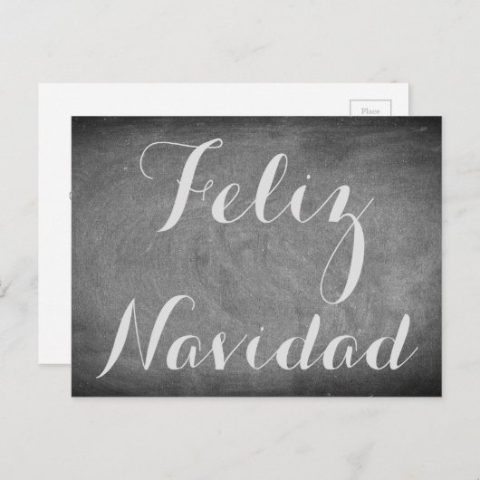スペインのな黒板のタイポグラフィのメリークリスマス シーズンポストカード (正面/裏面)