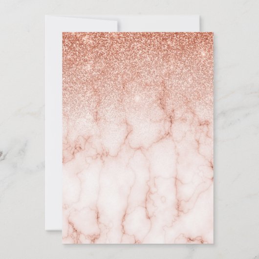 スペインのの結婚バラ金ゴールドグリッター大理石スタイリッシュ 招待状 (裏面)