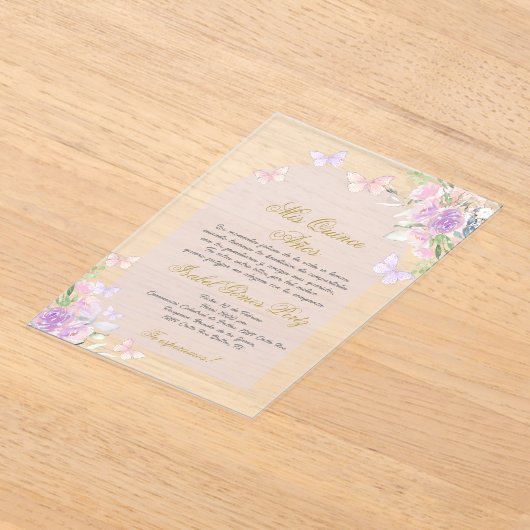 スペインのアクリルクインセアニラ アクリル招待状 (レイダウン)