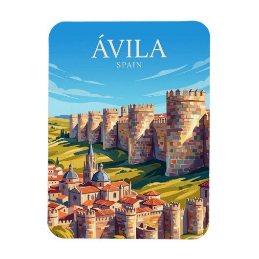 スペインのアビラの城壁 マグネット (縦)