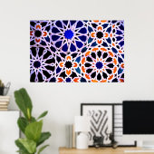 スペインのアルハンブラのムーア様式のタイル ポスター (ホームオフィス)