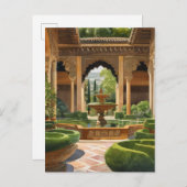 スペインのアルハンブラの庭園 ポストカード (正面/裏面)