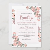 スペインのインビタシオンバウティゾボホフラワーズバプテスマ 招待状 (正面)