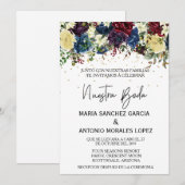 スペインのウェディングクリスマス冬私たちの結婚式 招待状 (正面/裏面)