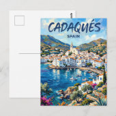 スペインのカダケス ポストカード (正面/裏面)