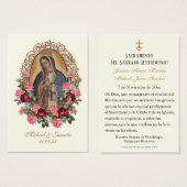 スペインのカトリック教 Guadalupe 結婚式の聖なるカード (正面&裏面)