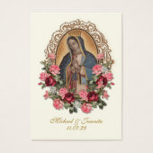 スペインのカトリック教 Guadalupe 結婚式の聖なるカード (正面)
