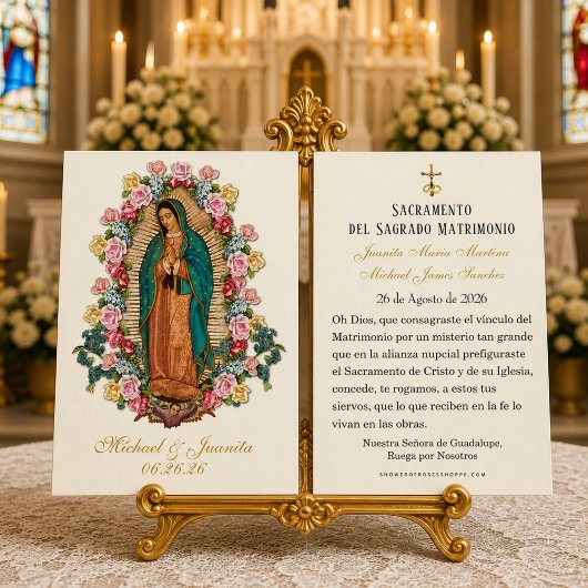 スペインのカトリック教 Guadalupe 結婚式の聖なるカード