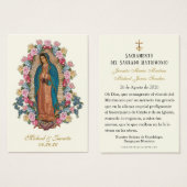 スペインのカトリック教 Guadalupe 結婚式の聖なるカード (正面&裏面)