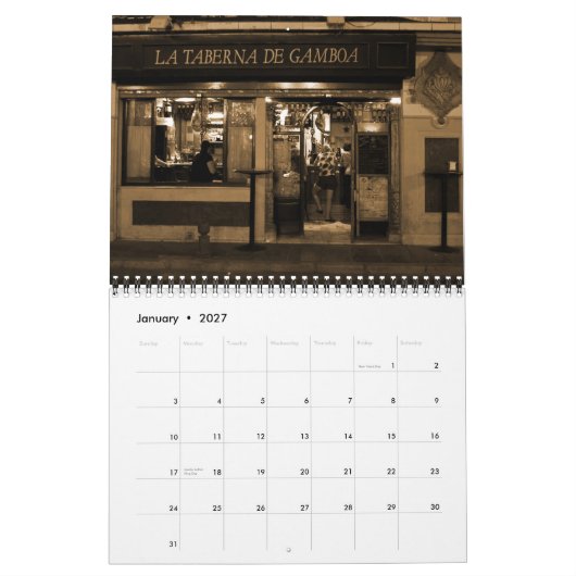 スペインのカレンダー2012年 カレンダー (1月 2027)