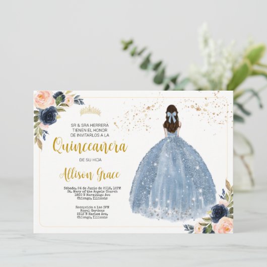 スペインのキンセアニェラ招待状, 15歳の誕生日パーティー 招待状 (スタンド正面)