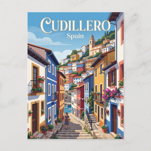 スペインのクディエロの路地 ポストカード (正面)