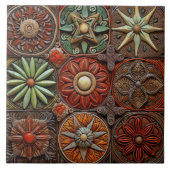 スペインのクリスマスの伝統ハンドテラコッタ絵を描ー タイル (正面)