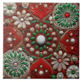 スペインのクリスマススター手絵を描兵馬俑3 タイル (正面)