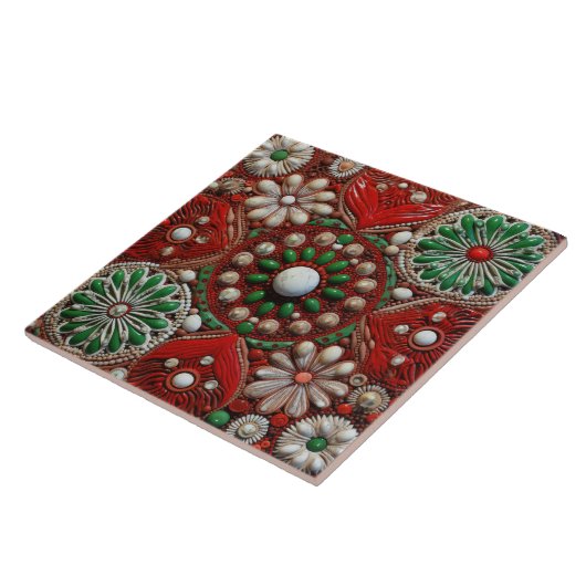 スペインのクリスマススター手絵を描兵馬俑3 タイル (側面)