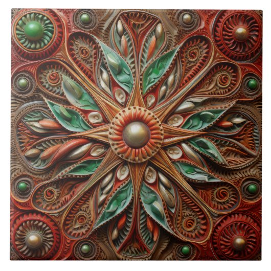 スペインのクリスマススター手絵を描兵馬俑 タイル (正面)