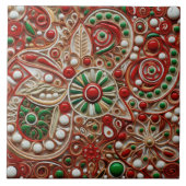 スペインのクリスマススター手絵を描兵馬俑 タイル (正面)