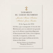 スペインのグアダルーペの結婚式の花の祈り (裏面)
