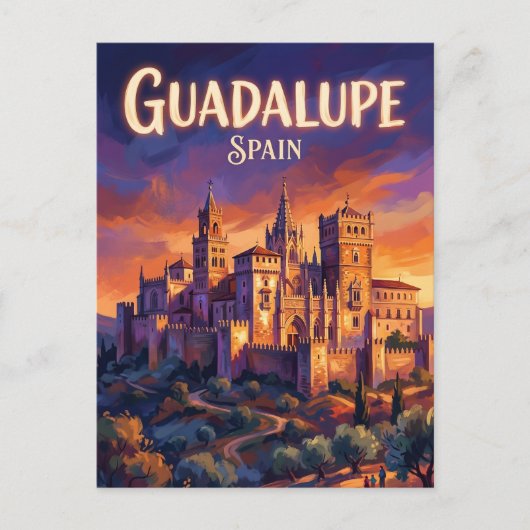 スペインのグアダルーペ修道院 ポストカード (正面)