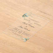 スペインのグリー結婚アクリル招待状 アクリル招待状 (レイダウン)