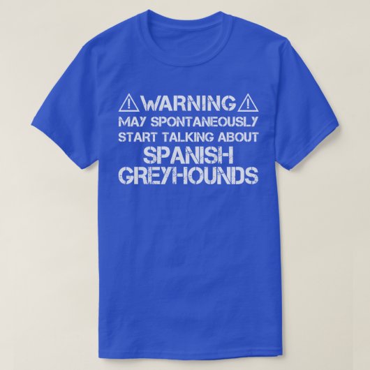 スペインのグレイ警告ハウンド Tシャツ (デザイン正面)