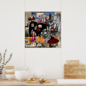 スペインのコラージュスペインのカルチャーの贈り物 ポスター (キッチン)