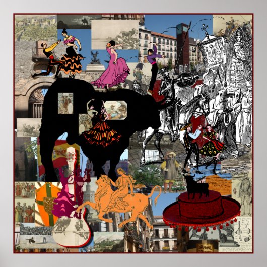 スペインのコラージュスペインのカルチャーの贈り物 ポスター (正面)