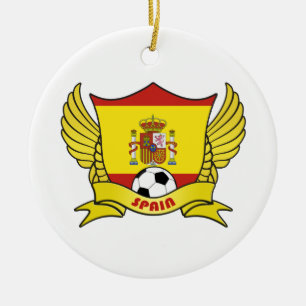 スペインのサッカーの円のオーナメント セラミックオーナメント