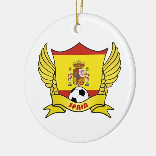 スペインのサッカーの円のオーナメント セラミックオーナメント (左)