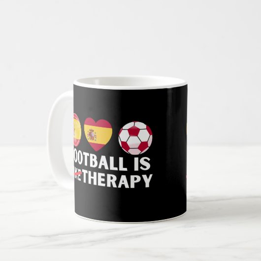 スペインのサッカーはセラピー コーヒーマグカップ (正面左)