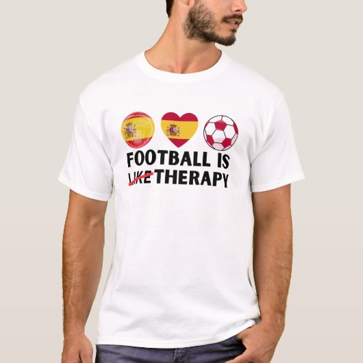 スペインのサッカーはセラピー Tシャツ (正面)
