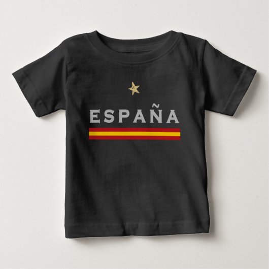 スペインのサッカーシャツサッカーファンスペインの国旗 ベビーTシャツ (正面)