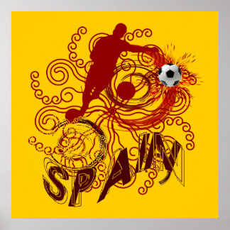 スペインのサッカースペインのフットボールアート爆発 ポスター