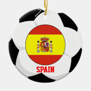 スペインのサッカーファンのオーナメントの2010年のワールドカップのチャ セラミックオーナメント